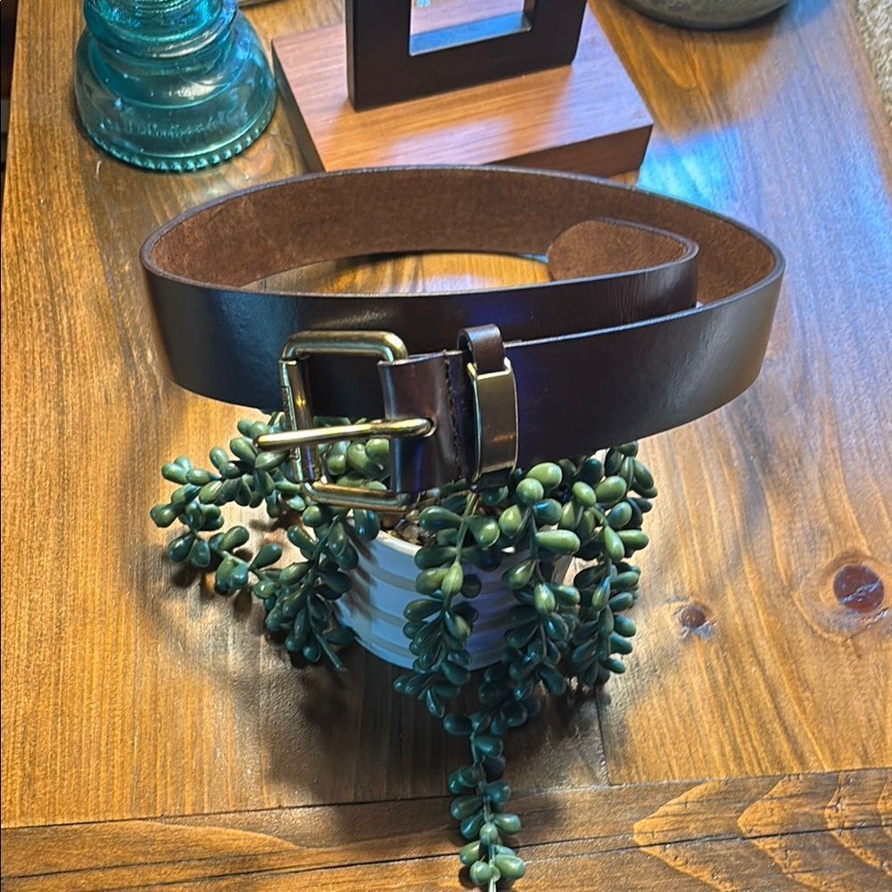 NY JEANS Elegant Brown Leather Belt